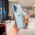 thumbnail image 2 of Electroplated Case for Samsung Galaxy A53 5G, Cute Heart Pattern Slim Lightweight Soft Silicone Shockproof Cover with Wristband Kickstand Lens Protection Phone Case for Samsung Galaxy A53 5G, Blue, 2 of 9
