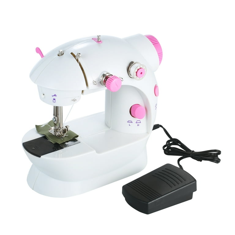 Hoxinlong Mini Sewing Machine for Beginners, Portable Kids Sewing Machine  with Reverse Sewing, 2 Speeds Double Thread with Foot Pedal, DIY Sewing