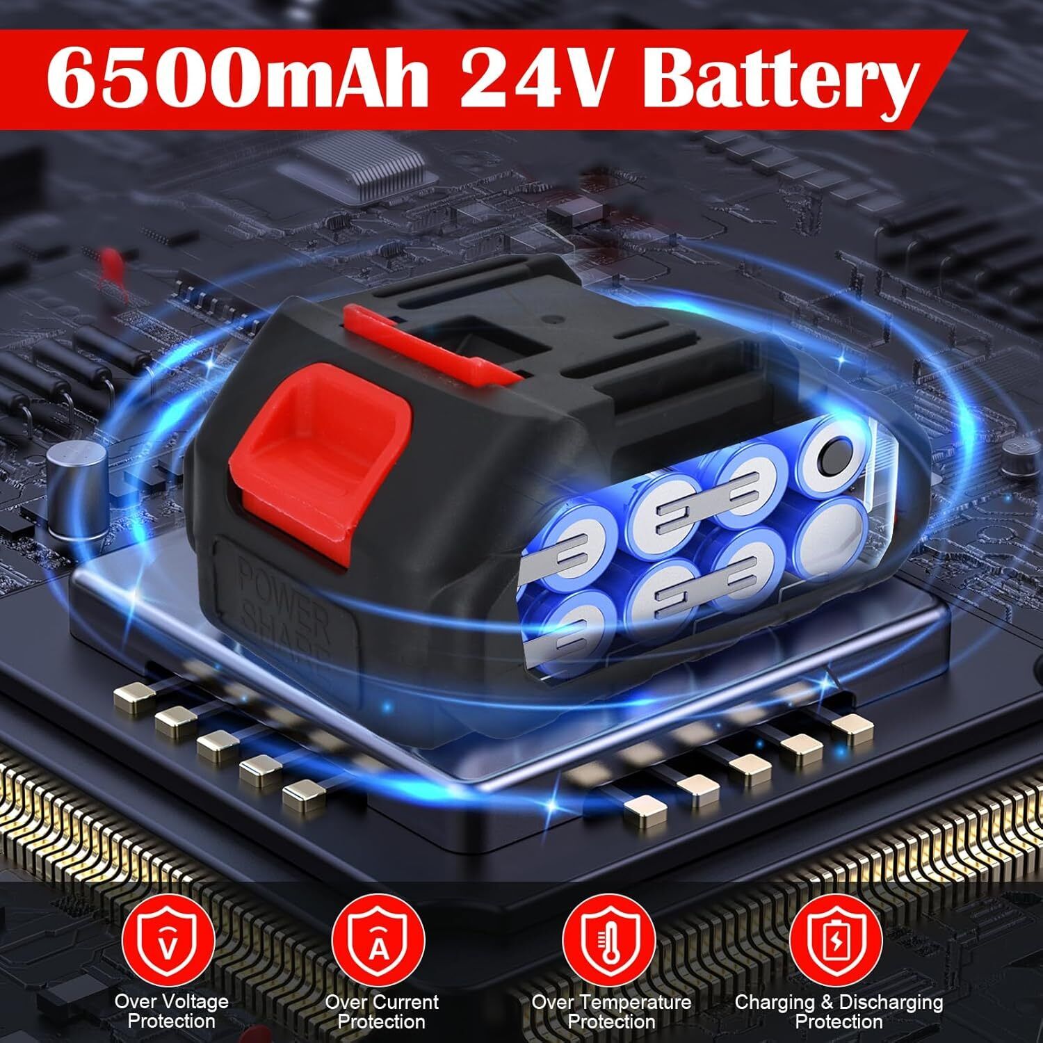 24V Mini Motosierra Inalambrica Electrica Sierra De Cadena Mano Con Bateria 6 - Model 2