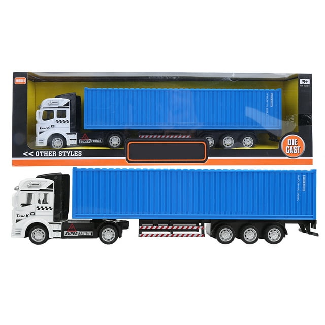 Camión contenedor de Aleación Nikou Modelo de juguete azul 1:48