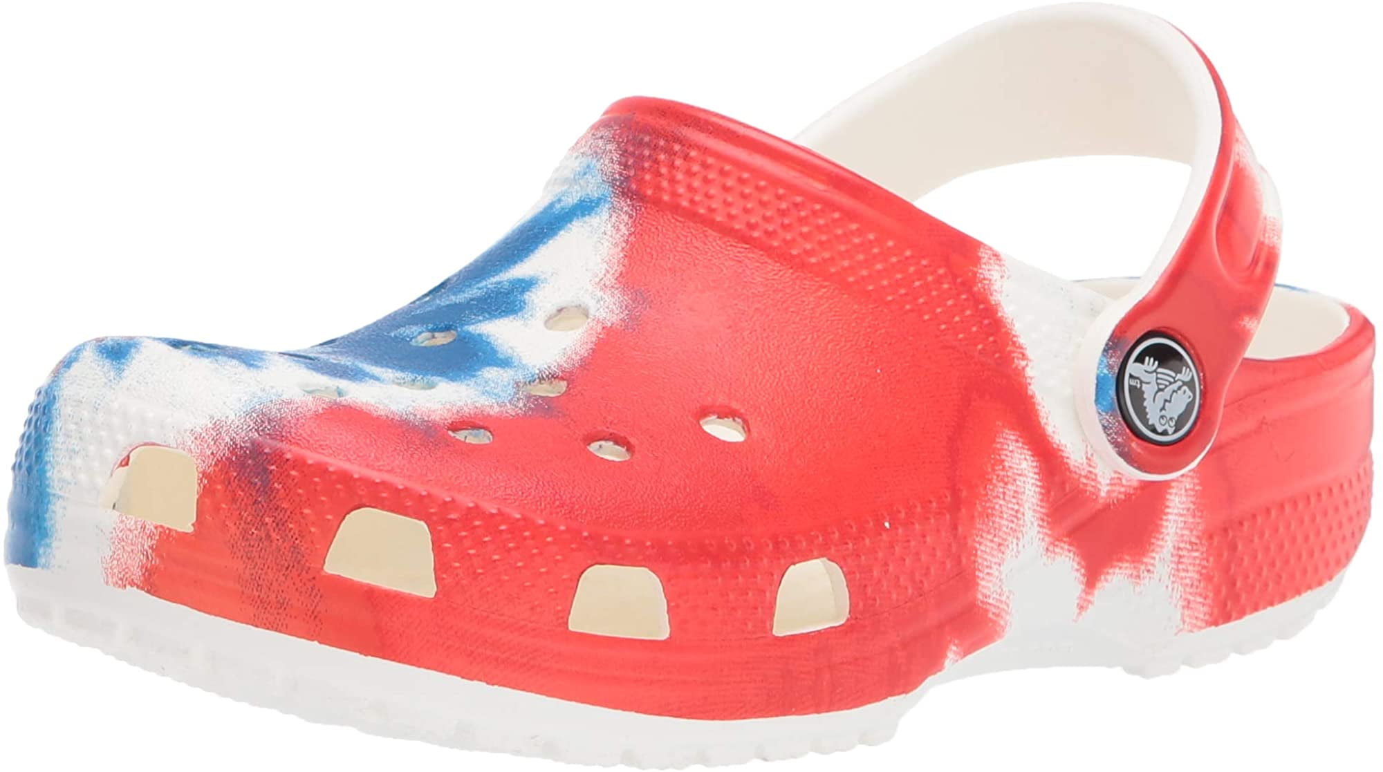 Crocs Kids Classic Tie Dye Clog Slip On Shoes for Boys and Girls , Red
