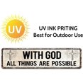 thumbnail image 4 of With God All Things Are Possible,Religious Wall Decor,Scripture Wall Art,Catholic Christian Gifts for Men, 4" by 16" Tin Plaque for Home, 4 of 5