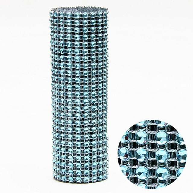 Cqxid Event & Party Under $5 Crystal Rhinestone Ribbons Plastic 24 Rows Shiny Diamond Rhinestone Mesh Wrap Roll