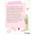 thumbnail image 7 of MeMoi Foil and Foliage Cotton Blend Knee Socks - Girls - Female, 4, Winter White, 7 of 7