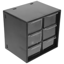 ibasenice Black Desktop Storage Box with Drawers for Office and Makeup Organization