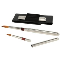 Creative Mark Mimik Kolinsky Synthetic Sable Short Handle Brushes And Sets - Elite Professional Brushes for Painting, Artists, Students, & More! - [Travel Wallet Set of 4 - Set]