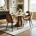 thumbnail image 4 of LUFTUT Dining Chairs Set of 4, Modern Kitchen & Dining Room Side Chairs, Brown Suede Comfy Seat, Sturdy Black Metal Legs, Armless Accent Chairs, 4 of 9