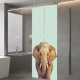 thumbnail image 4 of Green Elephants Window Privacy Film, Funny Animals Modern Art Static Cling UV Sun Blocking Tint Film Heat Control Windows Films for Bedroom Bathroom, Window Stickers 23.6"x59", 4 of 8
