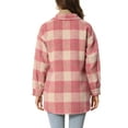 thumbnail image 3 of INSPIRE CHIC Women's Plaid Two Pockets Button Front Closure Jacket M Pink, 3 of 6