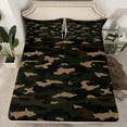 thumbnail image 2 of Erosebridal Retro Camouflage Bed Sheets Set Twin Size, Army Green Bed Sheets Twin, Military Camo Decor 3-Piece, 2 of 7