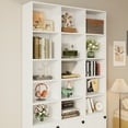 thumbnail image 6 of IRONCK 71" Tall Narrow Bookcase with Adjustable Shelves, 5 Tier Cube Bookshelf with 1 Door Storage Cabinet, White, 6 of 8