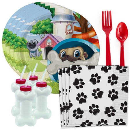 Puppy Dog Pug Party Supplies Birthday Decorations Kit