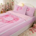 thumbnail image 2 of Manfei Pink Zipper Twin Comforter Sets with Fitted Sheet and 2 Pillowcases Monogram Zipper Bedding Set, Pink K, Pink Reversible, 2 of 7