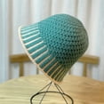 thumbnail image 5 of CoCopeaunts Women Bucket Hat Solid Color Soft & Warm Chunky Girls Beanie Fisherman Hats Vertical Stripes Crochet Design Brim, 5 of 8