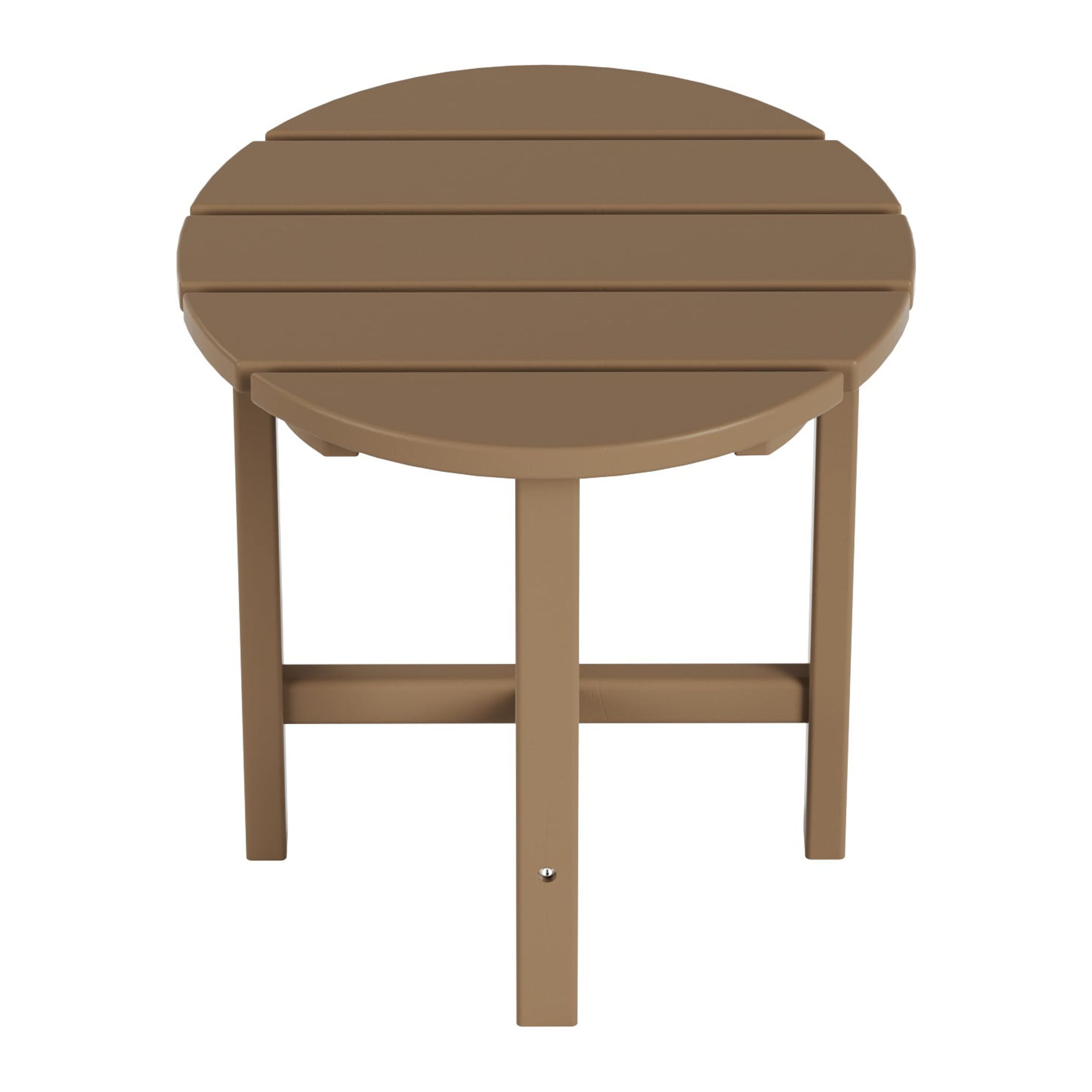 WestinTrends Outdoor Side Table, All Weather Poly Lumber Adirondack Small Patio Table Round End Table for Pool Balcony Deck Porch Lawn Backyard, Weathered Wood - image 4 of 7