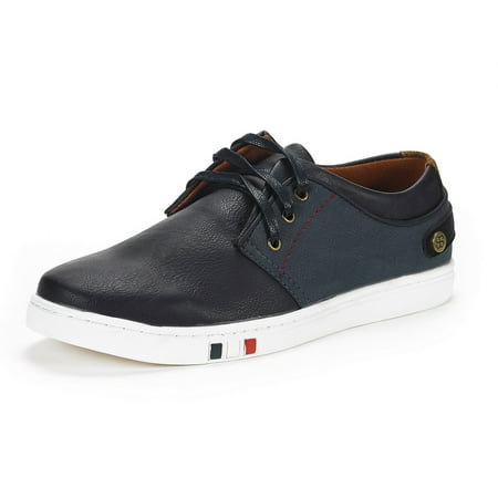 

BRUNO MARC Mens Mesh Leather Sneakers Casual Shoes Slip On Lace Up Waking Shoes NY-03 NAVY 11