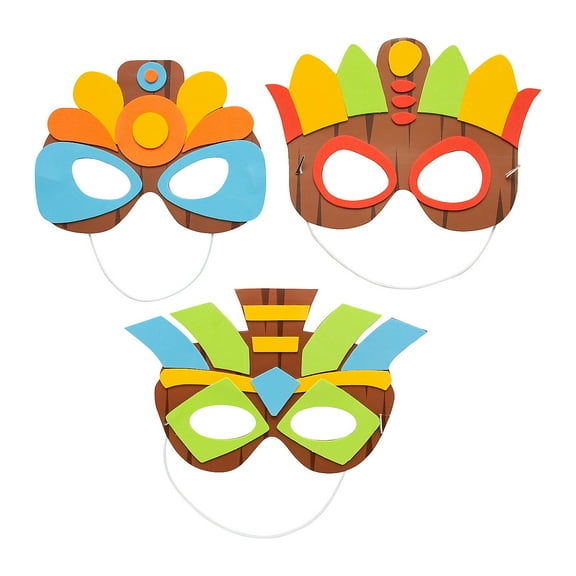 Fun Express Tiki Mask Craft Kit - Makes 12