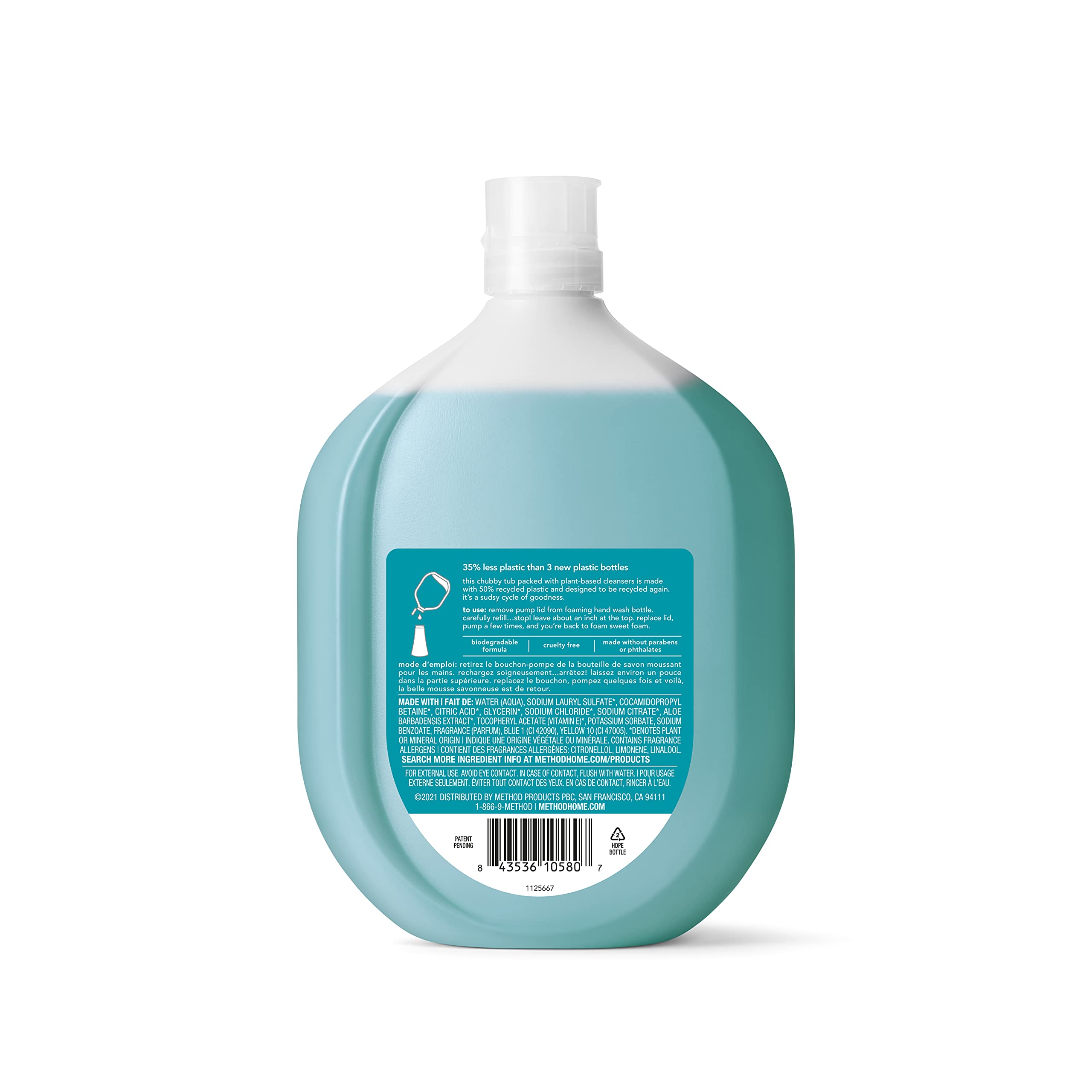 Method Foaming Hand Soap NG01 Refill, Waterfall, Recyclable Bottle ...