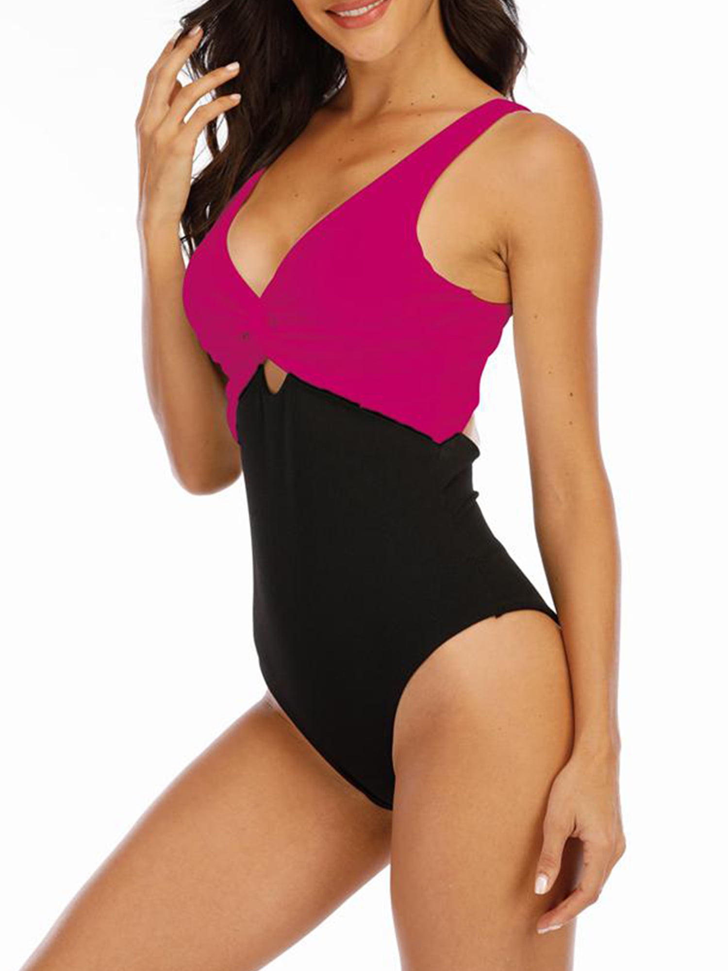 Beqeuewll Women Swimsuit Sleeveless V Neck Bodysuit Backless High Waist One Piece Bikini Walmart Com