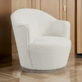 thumbnail image 6 of Benjara BM307602 32 in. Sofi Cushioned Sloped Armrests Plush Swivel Chair, Off White, 6 of 6