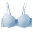 thumbnail image 2 of Womens T-Shirt Underwire Bra Push up Bras Full Cover Wireless Supportive Everyday Bralettes Light Blue XXL, 2 of 6