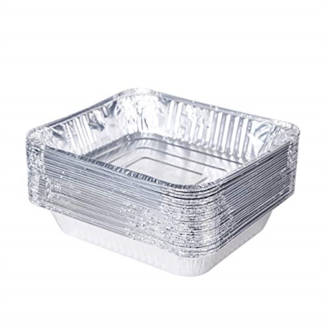 25 pack aluminum roasting pans for baking roasting broiling general cooking 13 x 10 x 2.5 inches