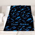 thumbnail image 2 of Custom Name Hammerhead Shark Blanket Gifts for Girls Boys Shark Gifts for Shark Lovers Personalized Shark Throw Blanket for Teens Flannel Fleece Customized Animal Ocean Fish Blankets for Sofa 60x50In, 2 of 6