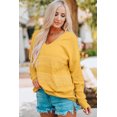 thumbnail image 3 of ABPHQTO Top de mujer con escote de pico en canalé a contraste de encaje amarillo, 3 of 5