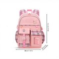 thumbnail image 2 of Cute Plaid School Backpack with Large Capacity, Multi Pocket Bookbag, Lightweight Travel Daypack for Elementary Students, 2 of 4
