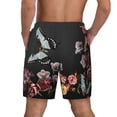 thumbnail image 3 of Kdxio Butterfly With Fowers Print Men'S Swim Trunks With Compression Liner 7 Inch Inseam Quick Dry Swim Shorts, 3 of 7