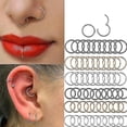 thumbnail image 1 of 10pcs/lot G23 Titanium Hinged Segment Septum Clicker Nose Rings Nipple Clicker Ear Cartilage Tragus Lip Piercing Fashion Jewelry, 1 of 5