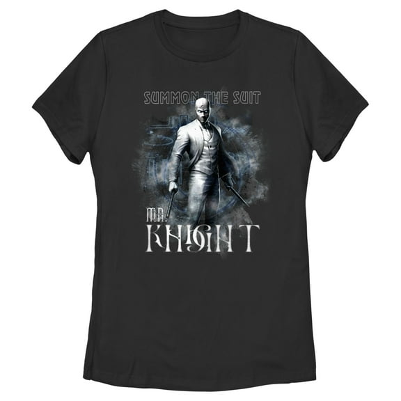 Women's Marvel: Moon Knight Mr. Knight Summon the Suit  Graphic Tee Black Large