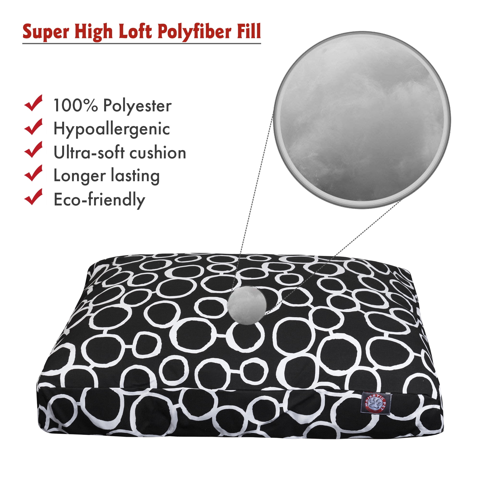 Majestic Pet | Fusion Rectangle Pet Bed For Dogs, Removable Cover, Black, Extra Large