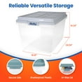 thumbnail image 3 of Hefty 72 Qt Hi-Rise Stackable Plastic Storage Bin w/Lid, 6 Pack,Quarry Gray, 3 of 9