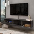 thumbnail image 4 of HomeStock Artisanal Abode Floating TV Stand, TV Stand up to 75 inch TV, Floating TV Stand Wall Mounted, Floating Entertainment Center, Floating Shelf for Under TV, Floating TV Console-Color:Black, 4 of 6