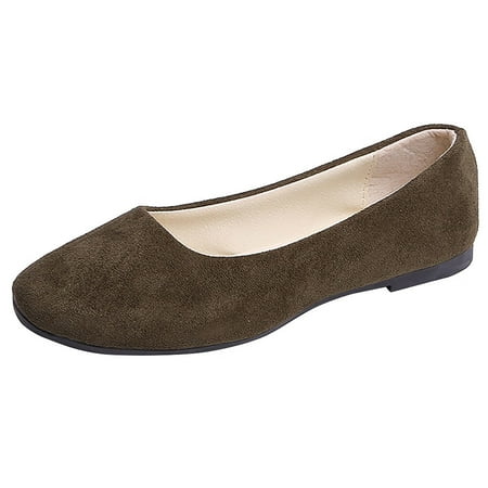 

Tangnade Casual Shoes Women Girls Solid Big Size Slip On Flat Shallow Comfort Casual Single Shoes