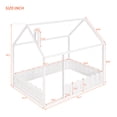 thumbnail image 4 of Aukfa House Bed for Kids Teen, Wood Bed Frame with Fence, Full Size Bed, White, 4 of 7