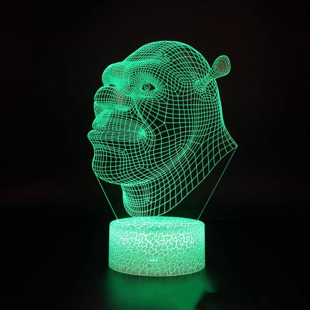 Lámpara LED de ilusión 3D con luz nocturna Shreks Donkey Anime