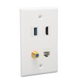 thumbnail image 4 of Placa de pared de 4 puertos interfaz Multimedia HD tipo F USB3.0 Cat6 placa frontal de cableado doméstico para ordenador proyector HDTV, 4 of 8