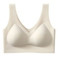 thumbnail image 3 of Women's Thin Seamless Vest Soft Support Large Chest Small Half Fixed Cup Breathable Bra Sports Bra Medium Large Bras for Women Bras Sports Backless Bra Womens Sports Bras Underwire Bra Skin Tone Bra, 3 of 3