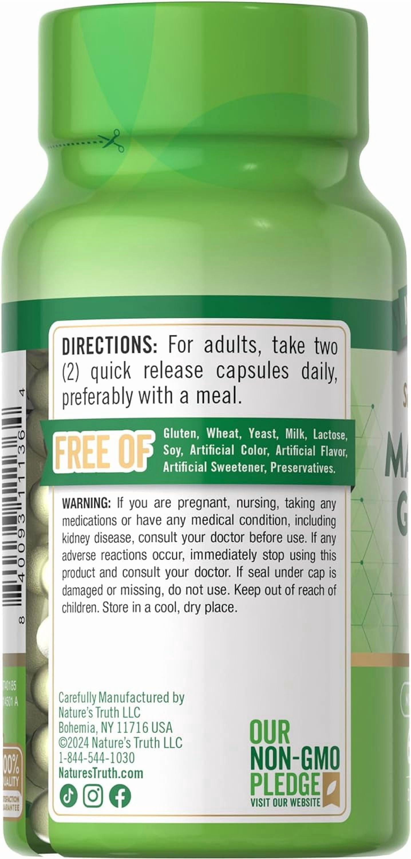 (3 pack) Magnesium Glycinate Capsules | 200mg | 60 Count | Non-GMO, Gluten Free Supplement | by Nature's Truth