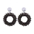 thumbnail image 4 of Pendientes de Gota Mujer Qarigey Estilo Vintage Chic Tejido Exquisito Verde Militar, 4 of 6