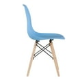 thumbnail image 2 of Light Blue Simple Fashion Leisure Plastic Chair Environmental Protection Pp Material Thickened Seat Surface Solid Wood Leg Dressing Stool Restaurant Outdoor Cafe Chair Set Of 4, 2 of 3