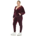 thumbnail image 2 of White Mark Women's Plus Size 2 Piece Velour Tracksuit Set, 2 of 5