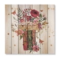 thumbnail image 3 of Designart 'Wildflowers With Vintage Old Books' Farmhouse Print on Natural Pine Wood, 3 of 5