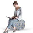 thumbnail image 2 of Polygons Pouf Cover with Zipper, Abstract Contemporary Design Pattern of Quirky Shapes Pastel Tones, Soft Decorative Fabric Unstuffed Case, 30" W X 17.3" L, Ceil Blue and Multicolor, by Ambesonne, 2 of 5