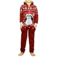 thumbnail image 2 of Skylinewears Unisex Kids Boys Girls Hooded Printed One Piece Pajamas Penguin Red 4, 2 of 4