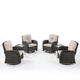 thumbnail image 2 of Unnifurnzi 6 Pieces Patio Bistro Set Outdoor Swivel Rocker Patio Chairs with Side Table Patio Furniture for Deck Porch Garden Balcony Poolside-Black/Beige, 2 of 7