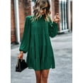 thumbnail image 1 of BeautyIn Robe Mini Poupée à Manches Longues Bordure à Volants Col Haut Superposé Décontractée Ample Robe Ligne A Tempérament, 1 of 6