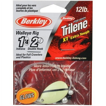 Berkley Walleye Mono Rig, Glow/Black Stripe Indiana Blade, 4
